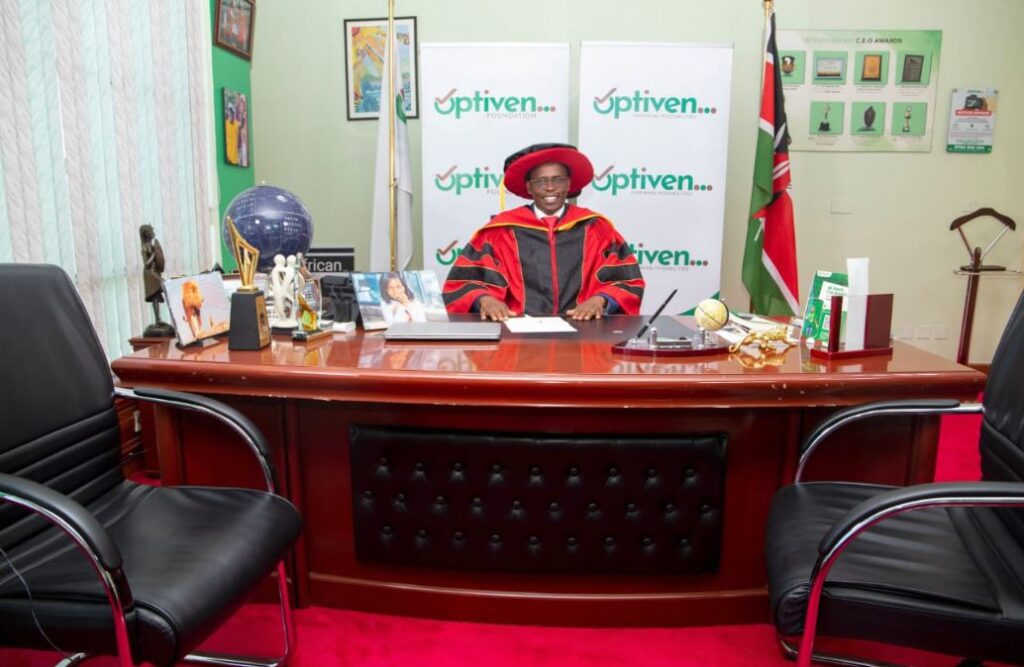 Optiven CEO George Wachiuri Presented with Dual Honorary Doctorates for Philanthropy